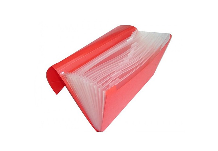 Clasificador De 60 Páginas Prophila Con Bandas Divisorias | Cuero Lujoso Y Cajetín Protector Rojo | 230x305 Mm